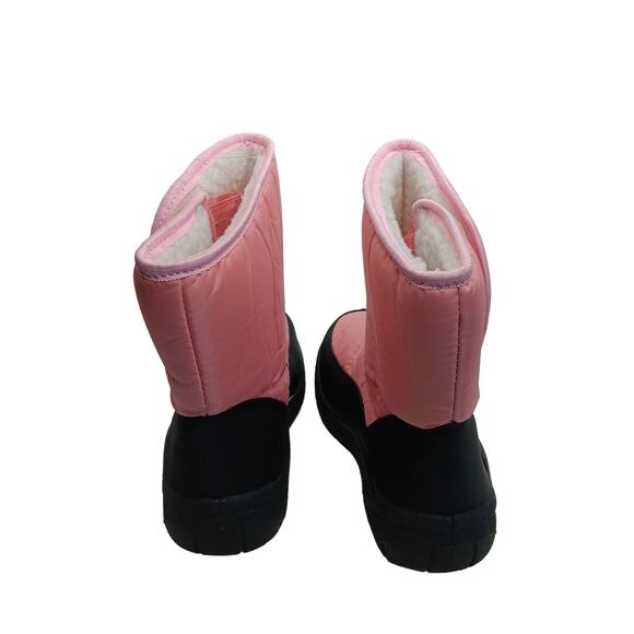 Pink and Black Snow Boots Size 1 Girls Plush Lining Side Closure Used Once - Picture 3 of 7